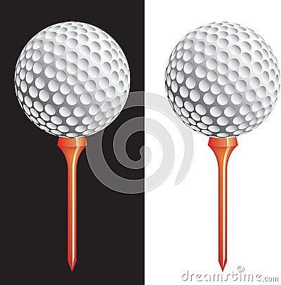 golf ball vector. VECTOR GOLF BALL ON TEE (click