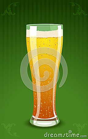 beer glass vector. VECTOR ILLUSTRATION OF A BEER