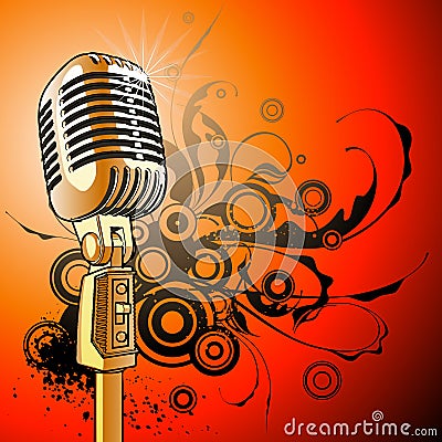 Architectural Design Studio on Vintage Microphone   Vector Royalty Free Stock Images   Image  2289339