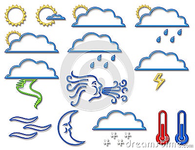 weather symbols windy. WEATHER SYMBOL COLLECTION IN