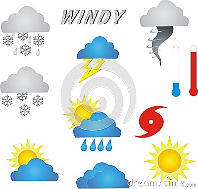 weather symbols rain. Weather symbols of print or