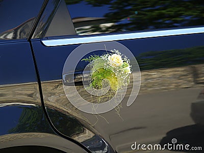 Wedding  Flowers on Home   Royalty Free Stock Photo  Wedding Car Decorated With Flowers