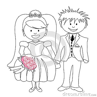 Bride  Groom Wedding Songs on Wedding Scene Cartoon