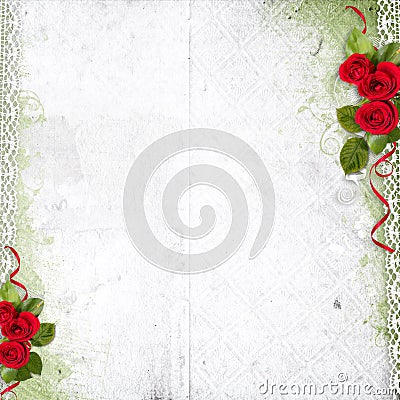 red and white roses background. WHITE BACKGROUND WITH RED