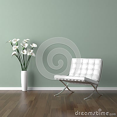 barcelona chair white. WHITE BARCELONA CHAIR ON GREEN