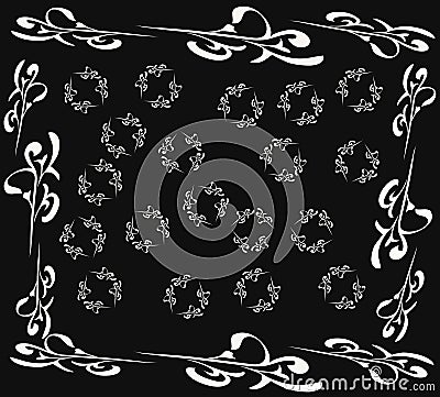 Black And White Vintage Pattern Background. girlfriend Black and White