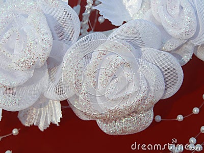  Wedding Flowers on Stock Photos  White Wedding Flowers Against The Red Background
