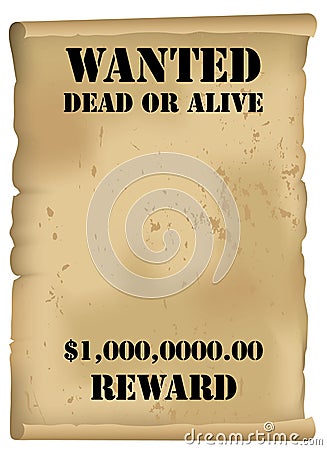 Western on Wild West Wanted Poster  Fully Scalable Vector Illustration With Blank