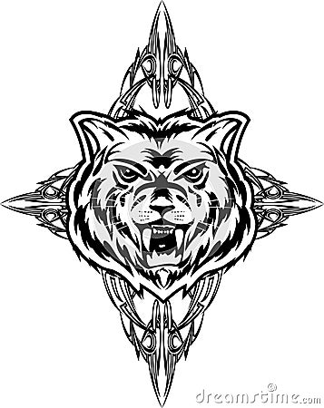 Vector illustration wolf tattoo dezign. Keywords: