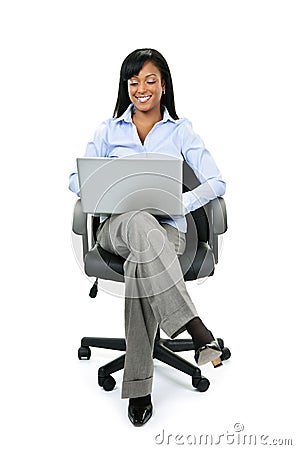 Computer Chairs on Woman Sitting In Office Chair With Computer Royalty Free Stock Photos