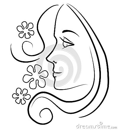 WOMAN WITH LONG HAIR FLOWERS (click image to zoom)