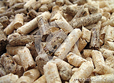 wood pellets close-up