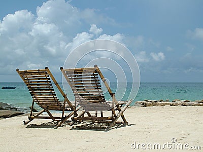 Beach Chairs on Wooden Beach Chairs Royalty Free Stock Photo   Image  2911185
