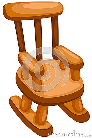 Rocking Chairs on Illustration Of Isolated Wooden Rocking Chair On White Background