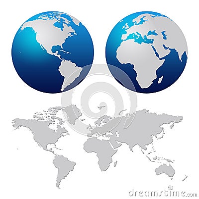 World map World map and blue world 