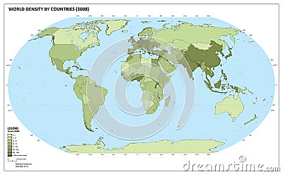 World Population Density  on World Population Density Map Emicristea Dreamstime Com Id 6742086