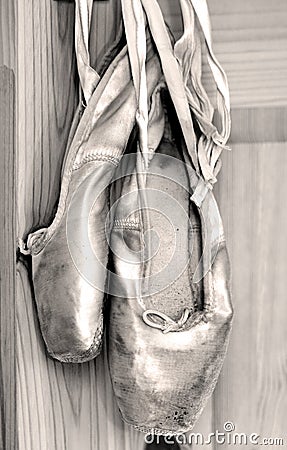 Ballet Shoes on Royalty Free Stock Photography  Worn Out Ballet Shoes  Image  4713827