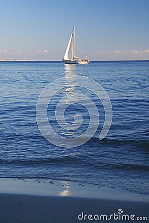 Yacht Sailing On Sea