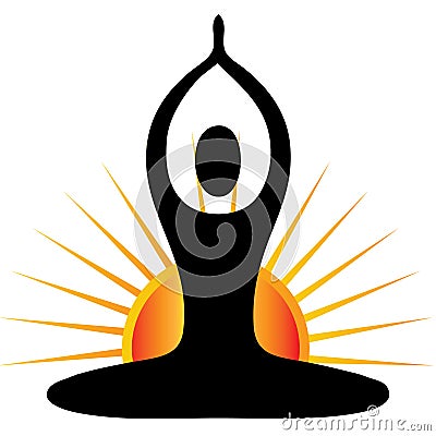 Logo Design Yoga on Yoga Figure With Sun Logo Royalty Free Stock Images   Image  22354829