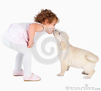 cute yellow labrador puppy. YOUNG CHILD WITH CUTE LABRADOR
