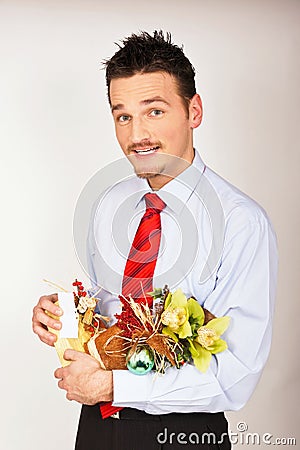 Gifts Young  on Stock Photography  Young Man Hold Christmas Gift  Image  17194832