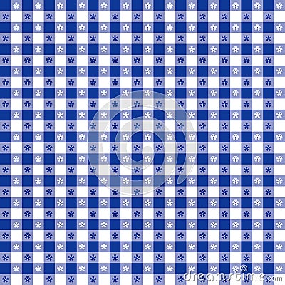 Blue Gingham Check Pattern For Tablecloths, Napkins, Curtains