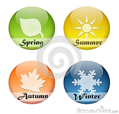 Four Seasons Buttons Royalty Free Stock Image - Image: 22246456