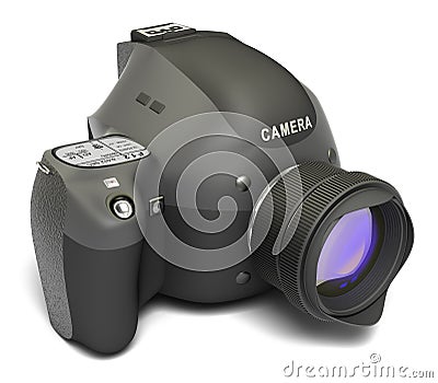 Modern Digital Full-frame Camera With Lens Royalty Free Stock Image - Image: 13981086