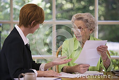 Senior Woman Meeting With Agent Royalty Free Stock Photography - Image: 6275497