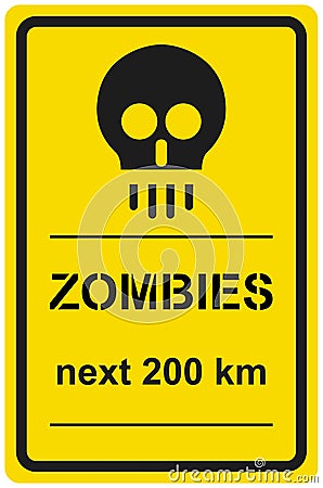 Vector Sign Zombies Next 200 Km