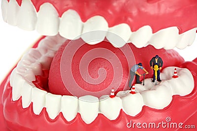 Workers Drilling A Tooth Royalty Free Stock Photos - Image: 3382448